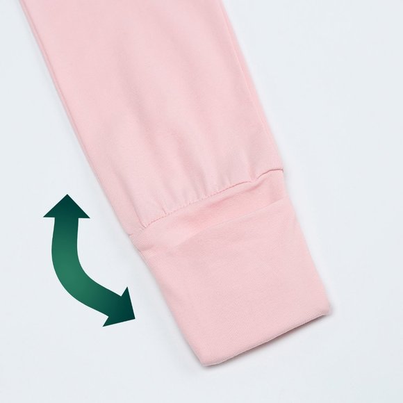 NWT*BABY ROMPER Long Sleeve Pink Cotton Mitted Footed Double Zip Bodysuit Girl - Picture 9 of 16